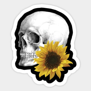 Sunflower Skull Sticker